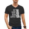Eat Sleep Read Repeat Reading Book Librarian Men Women Kids Men's V-Neck T-Shirt