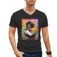Educated Afro Girl Reading Book Lover History Month Men's V-Neck T-Shirt Educated Afro Girl Reading Book Lover History Month Men's V-Neck T-Shirt