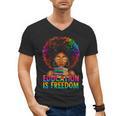Education Is Freedom Teacher Books History Month Men's V-Neck T-Shirt