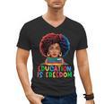 Education Is Freedom History Girl Women Book Lover Men's V-Neck T-Shirt Education Is Freedom History Girl Women Book Lover Men's V-Neck T-Shirt