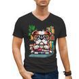 English Bulldog Reading a Book Dog Men's V-Neck T-Shirt