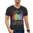 Equality Hurts No One Floral Books LGBTQ Pride Human Rights Men's V-Neck T-Shirt