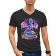 Fantasy Dragon Reading Books Bookworm Men's V-Neck T-Shirt