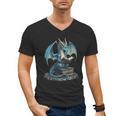 Fantasy Dragon Reading Magical Book Lover Halloween Vibes Men's V-Neck T-Shirt