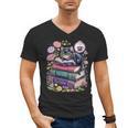 Fantasy Drama Tragedy Cute Cat Book Lover Readers Librarians Men's V-Neck T-Shirt Fantasy Drama Tragedy Cute Cat Book Lover Readers Librarians Men's V-Neck T-Shirt