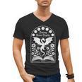 Fantasy Drama Tragedy Dragon Book Magic Gothic Moon Phases Men's V-Neck T-Shirt Fantasy Drama Tragedy Dragon Book Magic Gothic Moon Phases Men's V-Neck T-Shirt