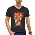 Flames And Lighter Costume For Matchbook Lovers Men's V-Neck T-Shirt