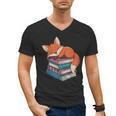 Fox Reading Book Pajama Sleep Men's V-Neck T-Shirt Fox Reading Book Pajama Sleep Men's V-Neck T-Shirt