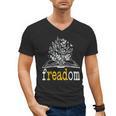 Freadom Freedom Read Banned Books Librarians Men's V-Neck T-Shirt Freadom Freedom Read Banned Books Librarians Men's V-Neck T-Shirt