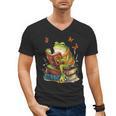 Frog & Toad Fishing Vintage Classic Book Frog Reading Book Men's V-Neck T-Shirt