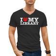 Fun I Love My Library Book Reader Bookworm Librarian Costume Men's V-Neck T-Shirt Fun I Love My Library Book Reader Bookworm Librarian Costume Men's V-Neck T-Shirt