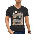 Ghost Book Reading Books Lover Teacher Happy Halloween Men's V-Neck T-Shirt Ghost Book Reading Books Lover Teacher Happy Halloween Men's V-Neck T-Shirt