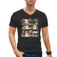 Ghost Christmas Reading Book Lover Library Christmas Teacher Men's V-Neck T-Shirt