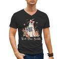 Ghost Reading Book Coquette Bow Halloween Girl Kid Teacher Men's V-Neck T-Shirt Ghost Reading Book Coquette Bow Halloween Girl Kid Teacher Men's V-Neck T-Shirt
