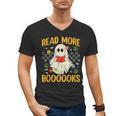 Ghost Reading Books Teacher Student Halloween Read More Book Men's V-Neck T-Shirt Ghost Reading Books Teacher Student Halloween Read More Book Men's V-Neck T-Shirt