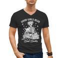 Good Girls Read Bad Books Skeleton Reading Book Halloween Men's V-Neck T-Shirt Good Girls Read Bad Books Skeleton Reading Book Halloween Men's V-Neck T-Shirt