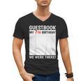 Guestbook 7th Birthday 7 Year Old Born 2018 Bday Men's V-Neck T-Shirt
