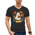 Halloween Cute Ghost Shirt Reading Books Ghost Men's V-Neck T-Shirt Halloween Cute Ghost Shirt Reading Books Ghost Men's V-Neck T-Shirt