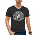 Hedgehog Reading Book Lake Scenery Reading Men's V-Neck T-Shirt Hedgehog Reading Book Lake Scenery Reading Men's V-Neck T-Shirt