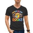 HUGvyn Preppy 100 Days In The Books Teacher Reading Coffee Men's V-Neck T-Shirt