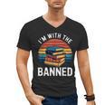 I'm With The Banned Stack Of Books Vintage Sunset Retro Men's V-Neck T-Shirt I'm With The Banned Stack Of Books Vintage Sunset Retro Men's V-Neck T-Shirt