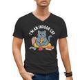 I'm An Indoor Cat Introvert Pizza Popcorn Book Gamer Cat Men's V-Neck T-Shirt
