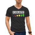 Introvert My Social Battery Low Level Graphic Men's V-Neck T-Shirt Introvert My Social Battery Low Level Graphic Men's V-Neck T-Shirt