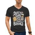 Just a Girl Who Loves Books Bookish Readers Book Lover Girls Men's V-Neck T-Shirt Just a Girl Who Loves Books Bookish Readers Book Lover Girls Men's V-Neck T-Shirt