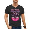 Just A Girl Who Loves Books Butterflies Reading Men's V-Neck T-Shirt Just A Girl Who Loves Books Butterflies Reading Men's V-Neck T-Shirt