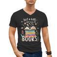 Just a Girl Who Loves Books Cute Book Lover Bookworm Men's V-Neck T-Shirt