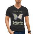 Just a Girl Who Loves Butterflies And Books Butterfly Men's V-Neck T-Shirt
