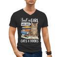 Just a Girl Who Loves Cats And Books Men's V-Neck T-Shirt Just a Girl Who Loves Cats And Books Men's V-Neck T-Shirt