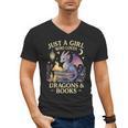 Just a Girl Who Loves Cute Dragons And Books Men's V-Neck T-Shirt