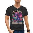 Just a Girl Who Loves Dragons And Books Dragon Men's V-Neck T-Shirt Just a Girl Who Loves Dragons And Books Dragon Men's V-Neck T-Shirt