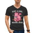 Just A Girl Who Loves Dragons And Books Dragon Reading Lover Men's V-Neck T-Shirt
