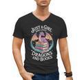 Just A Girl Who Loves Dragons And Books Fantasy Reader Men's V-Neck T-Shirt