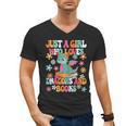 Just A Girl Who Loves Dragons And Books Reading Bookworm Men's V-Neck T-Shirt Just A Girl Who Loves Dragons And Books Reading Bookworm Men's V-Neck T-Shirt