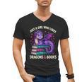 Just a Girl Who Loves Dragons And Books Reading Men's V-Neck T-Shirt