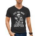 Just One More Chapter Skeleton Reading Book Men's V-Neck T-Shirt Just One More Chapter Skeleton Reading Book Men's V-Neck T-Shirt