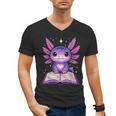 Kawaii Axolotl Cute Axolotls Reading Book Men's V-Neck T-Shirt Kawaii Axolotl Cute Axolotls Reading Book Men's V-Neck T-Shirt