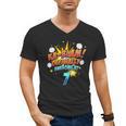 Kids Ka-Blam 7 Year Old Boys 7th Birthday Comic Book Super Hero Men's V-Neck T-Shirt Kids Ka-Blam 7 Year Old Boys 7th Birthday Comic Book Super Hero Men's V-Neck T-Shirt