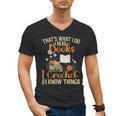 Knitting Crocheting Reading Books Yarn For Knitter Crochet Men's V-Neck T-Shirt