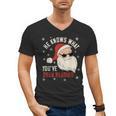 He Knows What You'Ve Been Reading Book Lover Women Santa Men's V-Neck T-Shirt