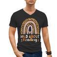 Leopard Teacher Wild About Reading Books Reader Librarian Men's V-Neck T-Shirt