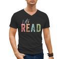 Let's Read Book Nerd Reading Book Lover Librarian Teacher Men's V-Neck T-Shirt