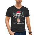 Most Likely To Read A Book On Christmas Love Reading Books Men's V-Neck T-Shirt