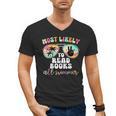 Most Likely To Read Books All Summer Teacher Student Men's V-Neck T-Shirt Most Likely To Read Books All Summer Teacher Student Men's V-Neck T-Shirt