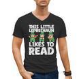 This Little Leprechaun Likes To Read St Patrick's Day Book Men's V-Neck T-Shirt This Little Leprechaun Likes To Read St Patrick's Day Book Men's V-Neck T-Shirt
