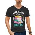Take a Look It's In a Book Teacher Reading Apparel Men's V-Neck T-Shirt Take a Look It's In a Book Teacher Reading Apparel Men's V-Neck T-Shirt
