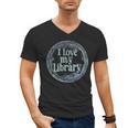 I Love My Library Medallion For Book Lover Reader Librarian Men's V-Neck T-Shirt